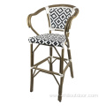 Patio French Aluminum Bistro Outdoor Rattan Bar Chair